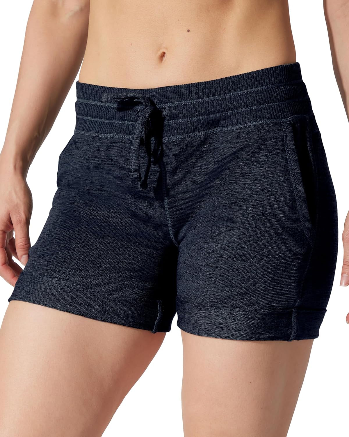 Womens Soft Sweat Shorts High Waisted Drawstring Lounge Shorts with Pockets