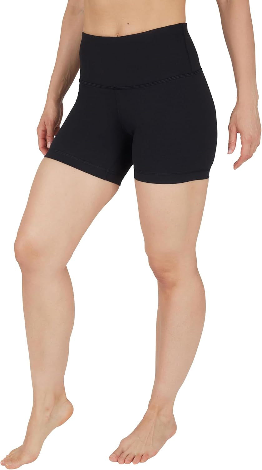 Womens High Waisted Biker Shorts Ribbed Workout Yoga Running Tummy Control Spandex Short