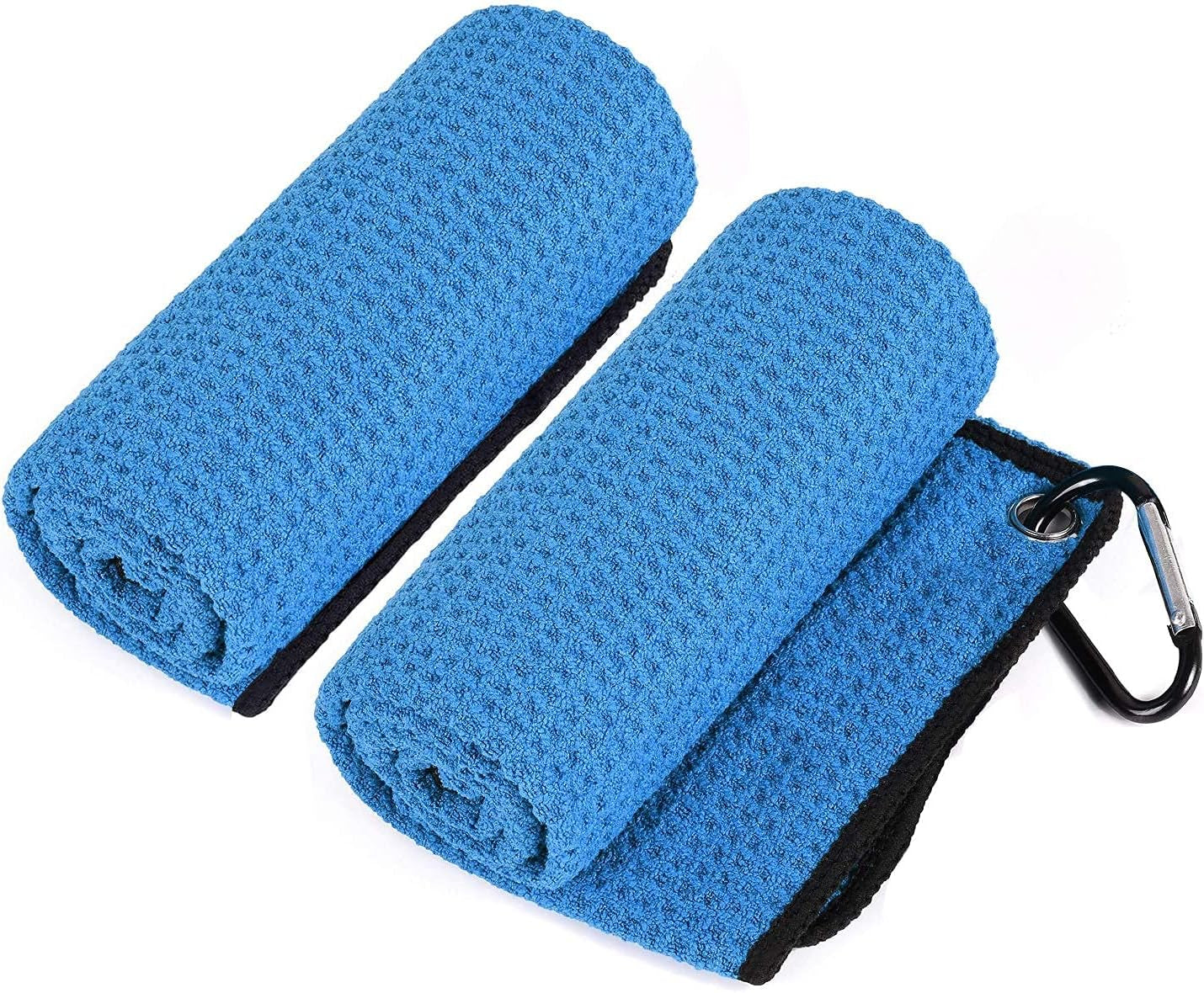 Golf Towel Set with Clip, Cleaning Brush & Accessories | 2 Golf Towels | Golf Gifts for Men, Women