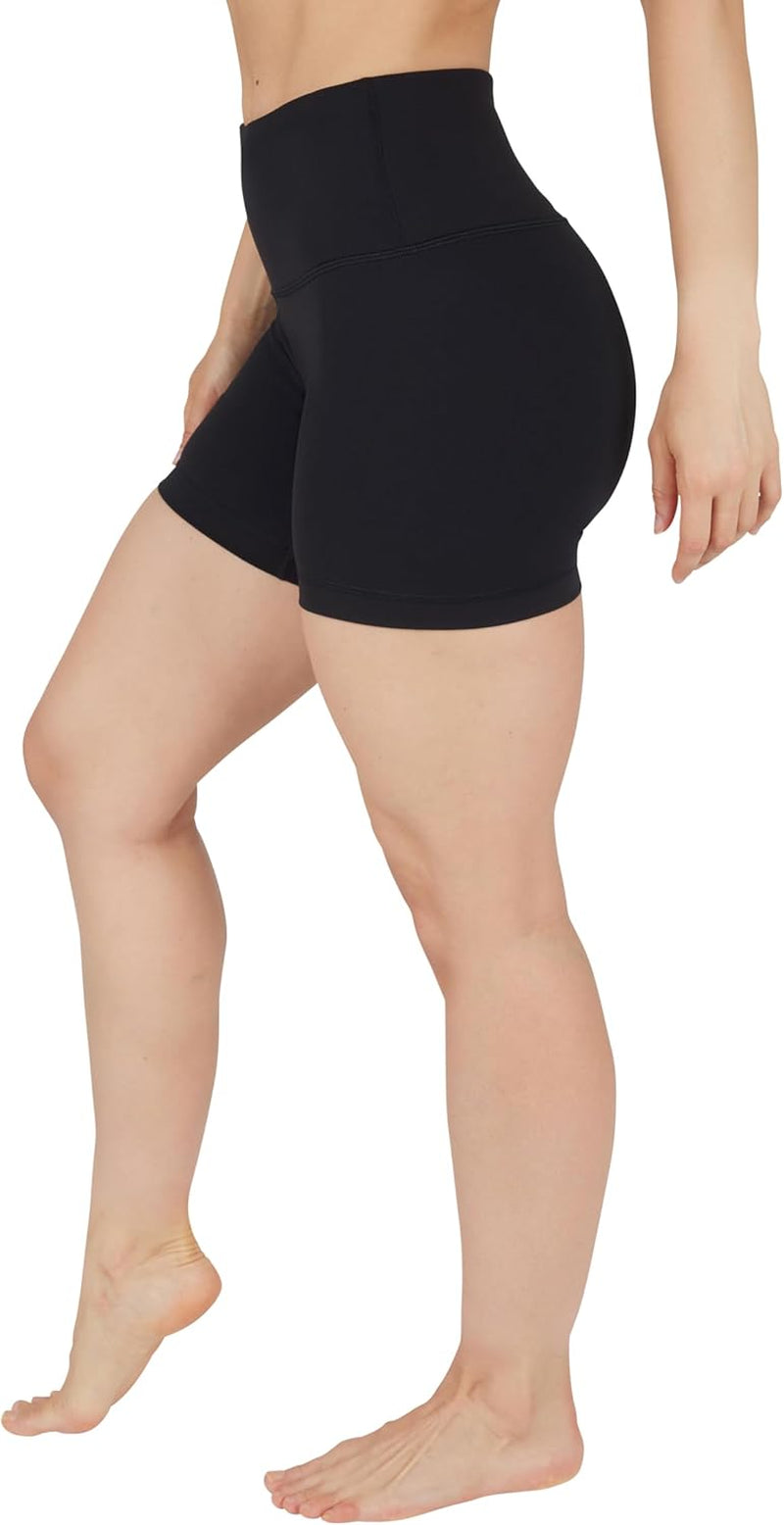 Womens High Waisted Biker Shorts Ribbed Workout Yoga Running Tummy Control Spandex Short
