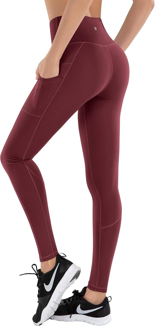 High Waisted Leggings with Pockets for Women: Lifesky Women'S Spandex 4-Way Stretch Workout Yoga Pants - Tummy Control Buttery Soft Athletic Workout Butt Leggings
