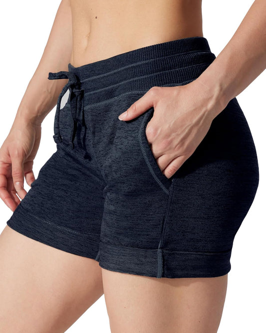 Womens Soft Sweat Shorts High Waisted Drawstring Lounge Shorts with Pockets