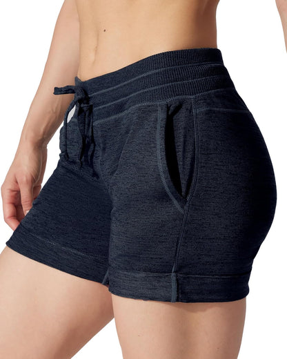 Womens Soft Sweat Shorts High Waisted Drawstring Lounge Shorts with Pockets